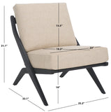 Safavieh Nicki Scandinavian Accent Chair Sand / Black Wood / Fabric / Foam SFV9102B