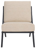 Safavieh Nicki Scandinavian Accent Chair Sand / Black Wood / Fabric / Foam SFV9102B