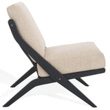 Safavieh Nicki Scandinavian Accent Chair Sand / Black Wood / Fabric / Foam SFV9102B