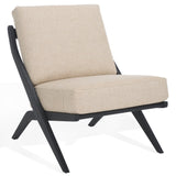 Safavieh Nicki Scandinavian Accent Chair Sand / Black Wood / Fabric / Foam SFV9102B