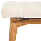 Safavieh Gallagher Tufted Boucle Bench Beige / Natural Wood / Fabric / Foam SFV9103A