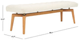 Safavieh Gallagher Tufted Boucle Bench Beige / Natural Wood / Fabric / Foam SFV9103A