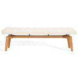 Safavieh Gallagher Tufted Boucle Bench Beige / Natural Wood / Fabric / Foam SFV9103A