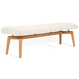 Safavieh Gallagher Tufted Boucle Bench Beige / Natural Wood / Fabric / Foam SFV9103A