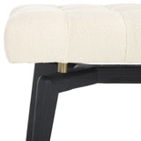 Safavieh Gallagher Tufted Boucle Bench Beige / Black Wood / Fabric / Foam SFV9103B