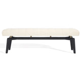 Safavieh Gallagher Tufted Boucle Bench Beige / Black Wood / Fabric / Foam SFV9103B