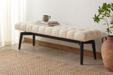 Safavieh Gallagher Tufted Boucle Bench Beige / Black Wood / Fabric / Foam SFV9103B