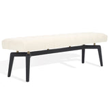 Safavieh Gallagher Tufted Boucle Bench Beige / Black Wood / Fabric / Foam SFV9103B