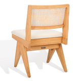 Safavieh Jaqueline Boucle And Rattan Back Dining Chair Beige / Natural Wood / Fabric / Foam SFV9104A