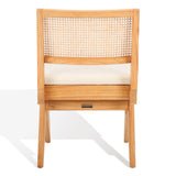 Safavieh Jaqueline Boucle And Rattan Back Dining Chair Beige / Natural Wood / Fabric / Foam SFV9104A