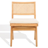 Safavieh Jaqueline Boucle And Rattan Back Dining Chair Beige / Natural Wood / Fabric / Foam SFV9104A