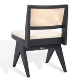 Safavieh Jaqueline Boucle And Rattan Back Dining Chair Beige / Black Wood / Fabric / Foam SFV9104B