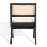 Safavieh Jaqueline Boucle And Rattan Back Dining Chair Beige / Black Wood / Fabric / Foam SFV9104B