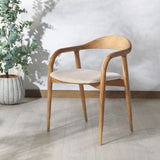 Safavieh Laryssa Curved Back Dining Chair Cream / Natural Wood / Fabric / Foam SFV9105A