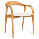 Safavieh Laryssa Curved Back Dining Chair Cream / Natural Wood / Fabric / Foam SFV9105A