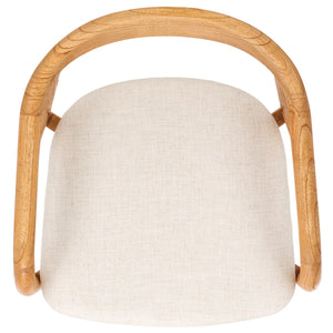 Safavieh Laryssa Curved Back Dining Chair Cream / Natural Wood / Fabric / Foam SFV9105A