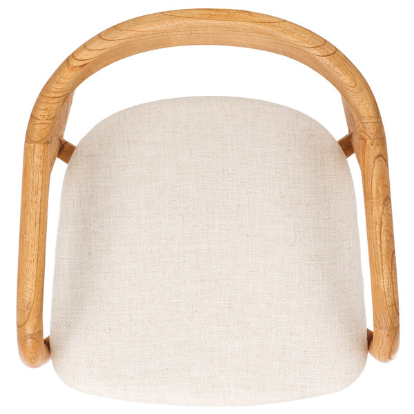 Safavieh Laryssa Curved Back Dining Chair Cream / Natural Wood / Fabric / Foam SFV9105A