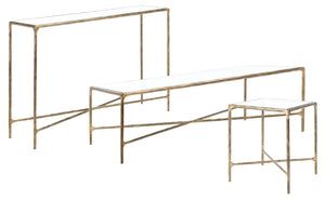 Safavieh JESSA Rectangle Metal Coffee Table – Elegant Forged Frame with Glass Top for Modern Living Spaces Brass SFV9500A