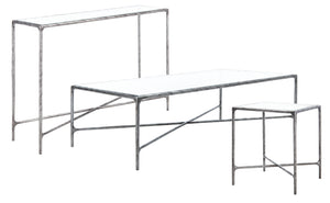 Safavieh JESSA Forged Metal Square End Table - Modern Minimalist Accent for Stylish Living Spaces Silver SFV9503B