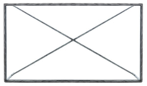 Safavieh JESSA Rectangle Metal Coffee Table – Elegant Forged Frame with Glass Top for Modern Living Spaces Silver SFV9500B