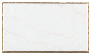 Safavieh JESSA Rectangle Coffee Table - Luxurious Marble Top with Elegant Black Metal Frame for Modern Living White / Brass SFV9500C