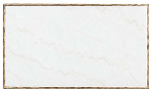 Safavieh JESSA Rectangle Coffee Table - Luxurious Marble Top with Elegant Black Metal Frame for Modern Living White / Brass SFV9500C