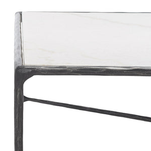 Safavieh JESSA Rectangle Coffee Table - Luxurious Marble Top with Elegant Black Metal Frame for Modern Living Black / White SFV9500D