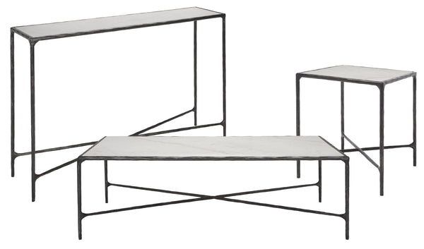Safavieh JESSA Elegant Forged Metal Console Table with Luxurious Marble Top for Modern Living Spaces Black / White SFV9502D