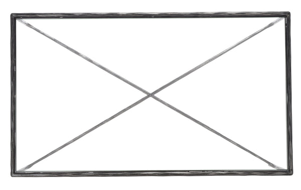 Safavieh JESSA Rectangle Metal Coffee Table – Elegant Forged Frame with Glass Top for Modern Living Spaces Black SFV9500E