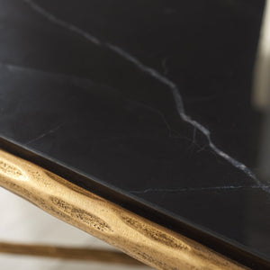 Safavieh JESSA Rectangle Coffee Table - Brass Frame & Black Marble Top for Modern Luxe Living Spaces SFV9500F