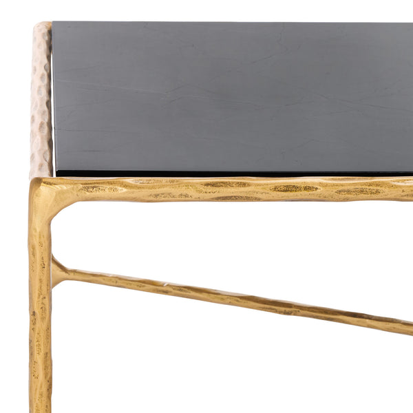 Safavieh Jessa Rectangle Coffee Table - Elegant Brass Frame & Sleek Black Marble Top For Chic Interiors Brass ,Black Forged Metal ,Black Marble ,Wood Sfv9500f