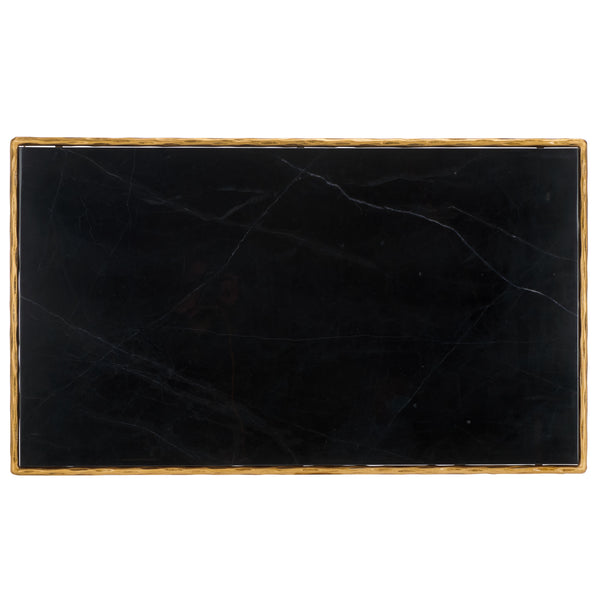 Safavieh Jessa Rectangle Coffee Table - Elegant Brass Frame & Sleek Black Marble Top For Chic Interiors Brass ,Black Forged Metal ,Black Marble ,Wood Sfv9500f