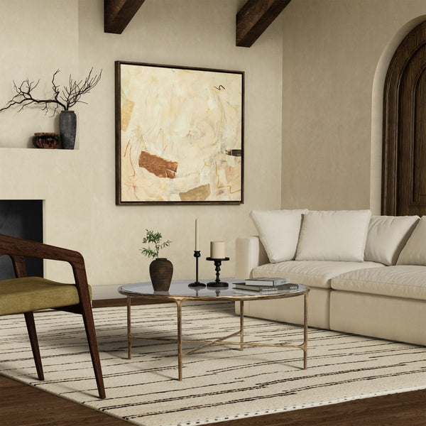 Safavieh JESSA Round Coffee Table – Elegant Metal Frame with Tempered Glass Top for Chic Living Spaces Brass SFV9501A