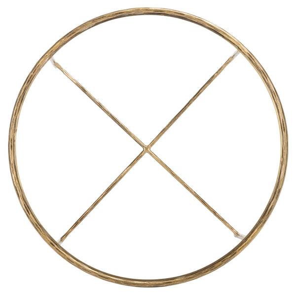 Safavieh JESSA Round Coffee Table – Elegant Metal Frame with Tempered Glass Top for Chic Living Spaces Brass SFV9501A