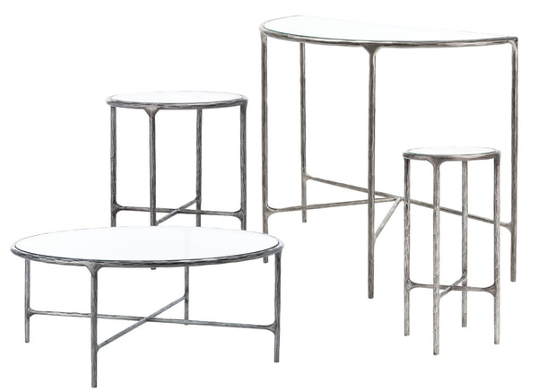 Safavieh JESSA Round Coffee Table – Elegant Metal Frame with Tempered Glass Top for Chic Living Spaces Silver SFV9501B