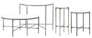 Safavieh JESSA Round Coffee Table – Elegant Metal Frame with Tempered Glass Top for Chic Living Spaces Silver SFV9501B