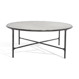 Safavieh Jessa Round Metal Coffee Table Black / White Forged Metal / White Marble / Mdf SFV9501D