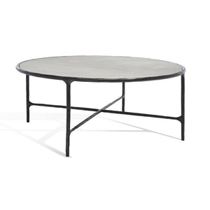 Safavieh Jessa Round Metal Coffee Table Black / White Forged Metal / White Marble / Mdf SFV9501D