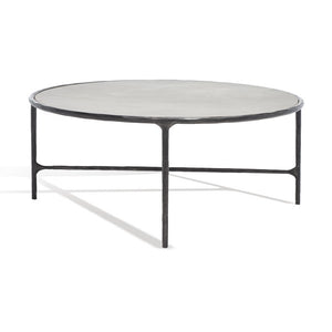 Safavieh Jessa Round Metal Coffee Table Black / White Forged Metal / White Marble / Mdf SFV9501D