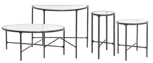 Safavieh JESSA Round Coffee Table – Elegant Metal Frame with Tempered Glass Top for Chic Living Spaces Black SFV9501E