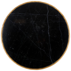 Safavieh Jessa Round Coffee Table - Elegant Brass Frame With Sleek Black Marble Top For Chic Interiors Brass ,Black Forged Metal ,Black Marble ,Wood Sfv9501f