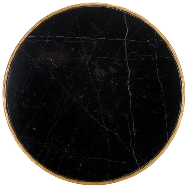 Safavieh Jessa Round Coffee Table - Elegant Brass Frame With Sleek Black Marble Top For Chic Interiors Brass ,Black Forged Metal ,Black Marble ,Wood Sfv9501f