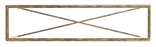 Safavieh JESSA Forged Metal Console Table - Elegant Tempered Glass Top for Modern and Classic Interiors Brass SFV9502A