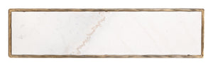 Safavieh JESSA Elegant Forged Metal Console Table with Luxurious Marble Top for Modern Living Spaces White / Brass SFV9502C