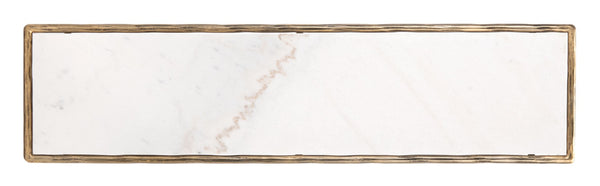 Safavieh JESSA Elegant Forged Metal Console Table with Luxurious Marble Top for Modern Living Spaces White / Brass SFV9502C