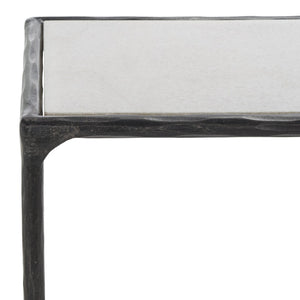 Safavieh JESSA Elegant Forged Metal Console Table with Luxurious Marble Top for Modern Living Spaces Black / White SFV9502D