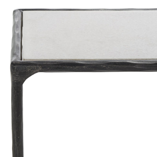 Safavieh JESSA Elegant Forged Metal Console Table with Luxurious Marble Top for Modern Living Spaces Black / White SFV9502D
