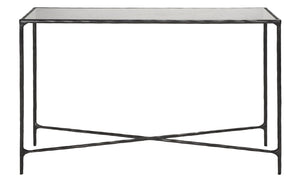 Safavieh JESSA Elegant Forged Metal Console Table with Luxurious Marble Top for Modern Living Spaces Black / White SFV9502D