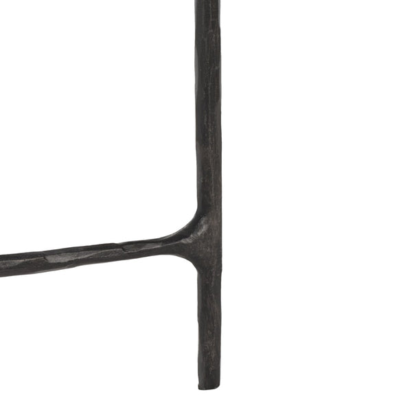 Safavieh JESSA Elegant Forged Metal Console Table with Luxurious Marble Top for Modern Living Spaces Black / White SFV9502D