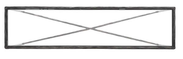 Safavieh JESSA Forged Metal Console Table - Elegant Tempered Glass Top for Modern and Classic Interiors Black SFV9502E